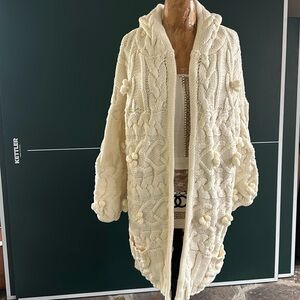 Long heavy knit cardigan